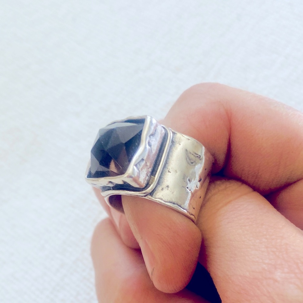 Silpada Silver Ring with Black Stone